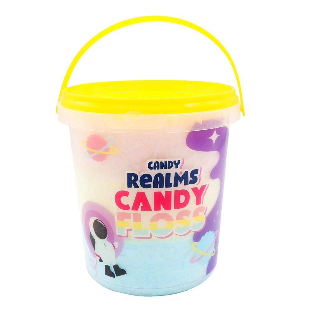 Candy Realms Candy Floss Buckets 6 x 50g – Fruit Flavour Cotton Candy