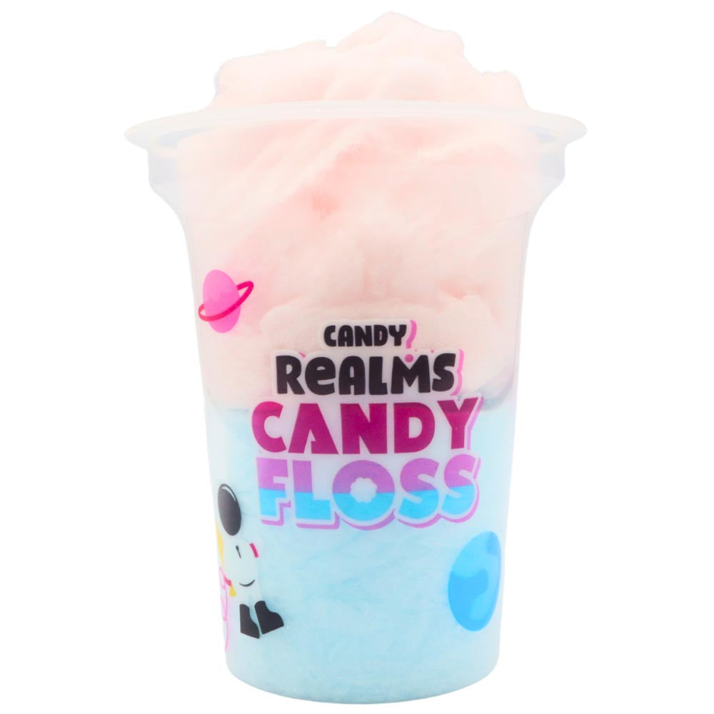 Candy Realms Candy Floss Cups 12 x 20g | Strawberry & Raspberry
