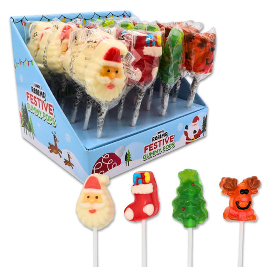 Candy Realms Festive Gummy Pops 24 x 22g