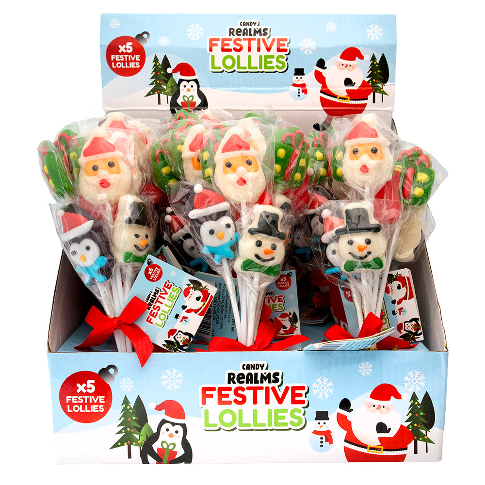 Candy Realms Festive Lollies 5 Pack 50g (18 Multipacks)