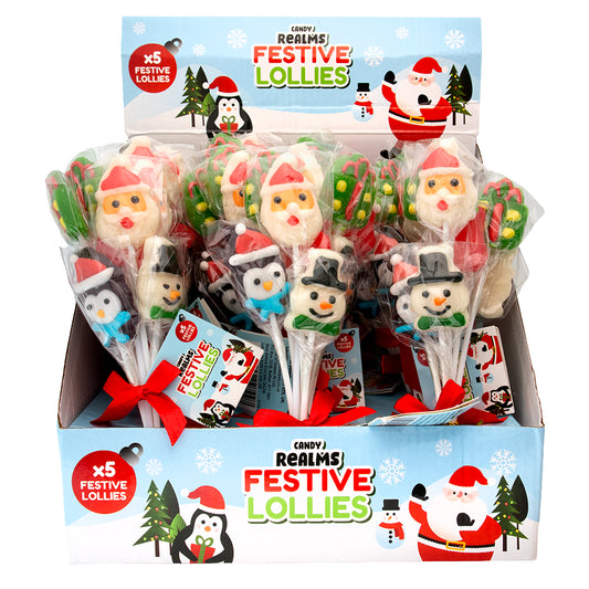 Candy Realms Festive Lollies 5 Pack 50g (18 Multipacks)