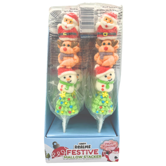 Candy Realms Festive Mallow Stackers 12x45g | Christmas Lollies