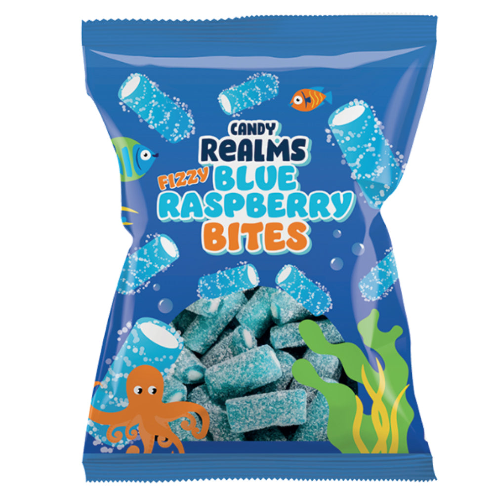 Blue Raspberry Candy Sweetish Candy Realms Fizzy Blue Raspberry Bites 12 x 170g – UK Cash & Carry I ...
