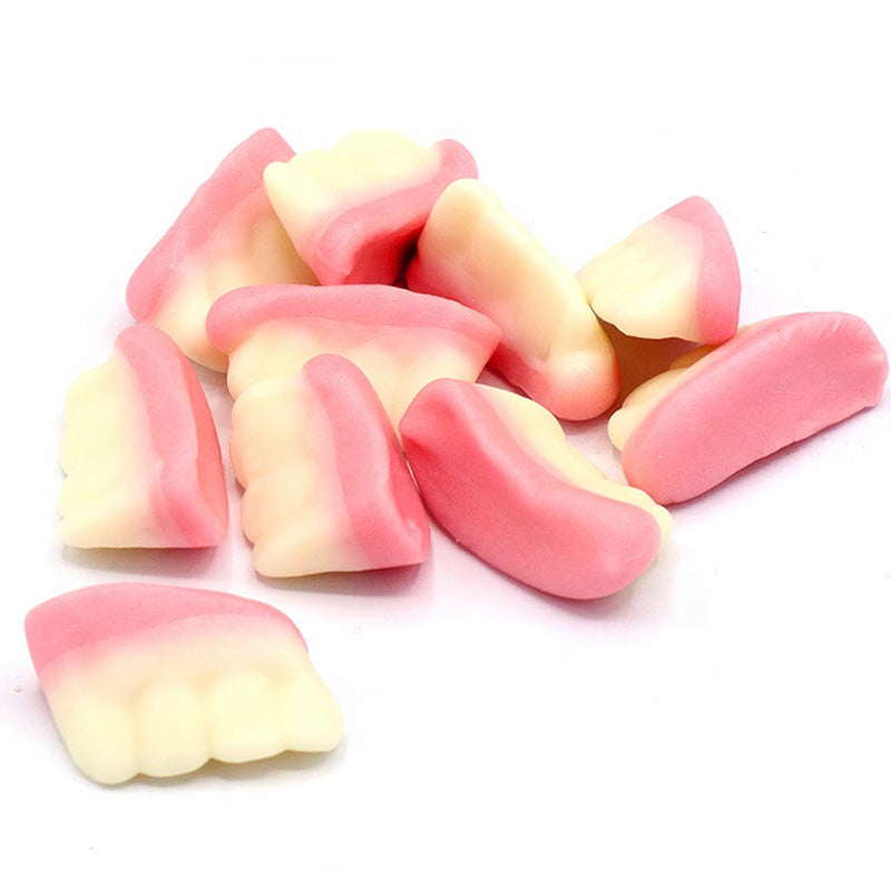 Candy Realms Gummy Strawberry Flavour Teeth 1.02kg Tub | Halal Friendly