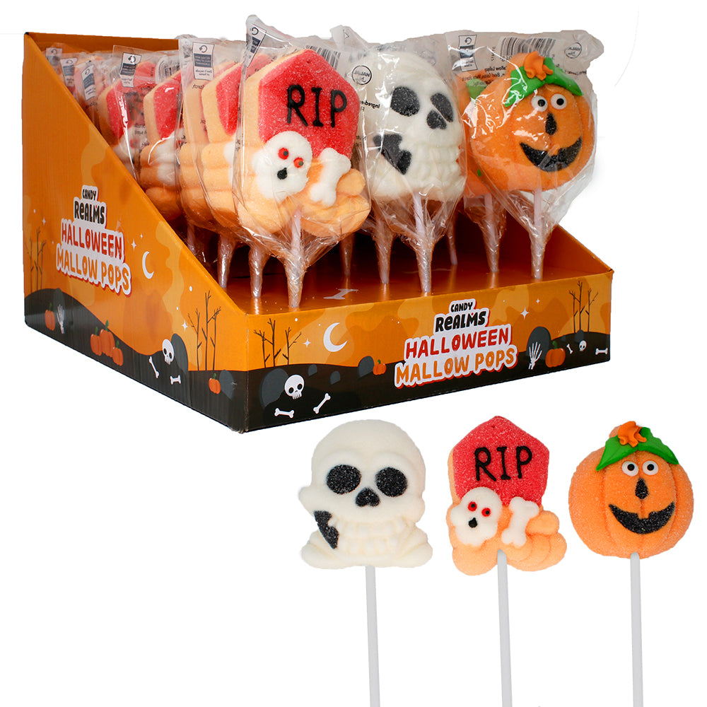 Candy Realms Halloween Mallow Pops 45g (Pack of 24)