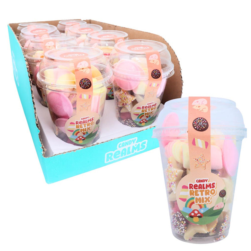 Candy Realms Retro Mix Candy Cups 155g (Box of 8)
