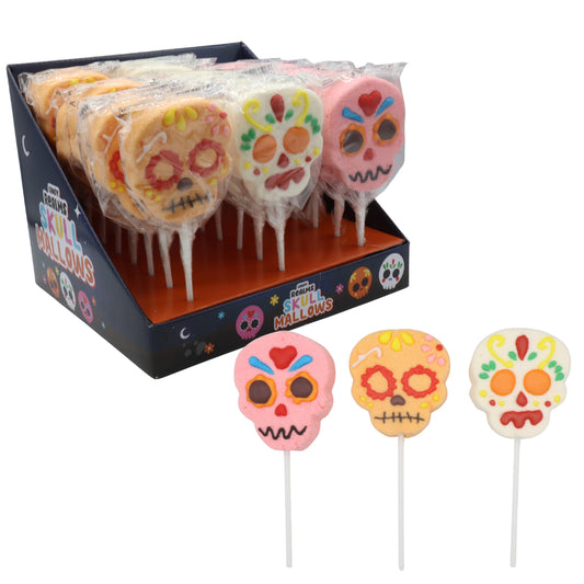 Candy Realms Skull Mallows Lollipops 24 x 35g