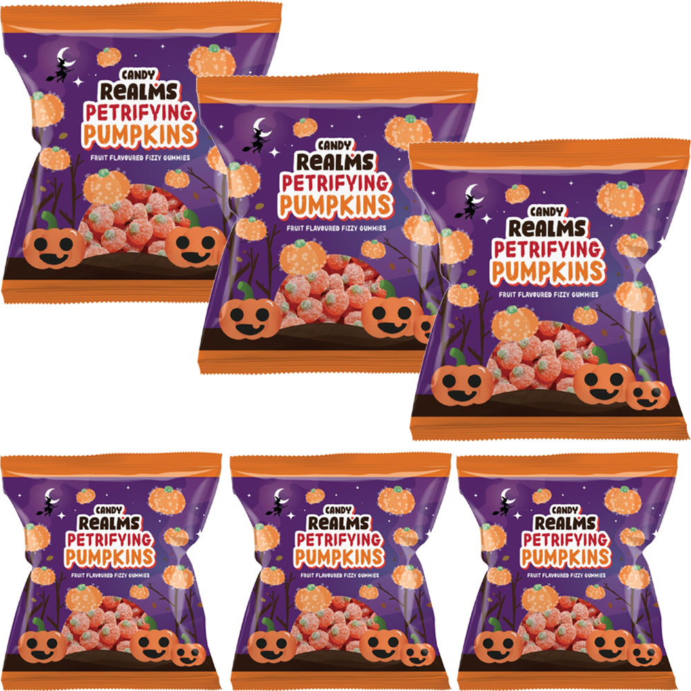Candy Realms Petrifying Pumpkins Orange Flavour Sweets 170g (6 & 12 Bags)