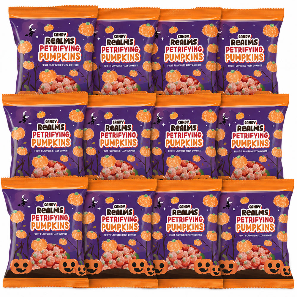 Candy Realms Petrifying Pumpkins Orange Flavour Sweets 170g (6 & 12 Bags)