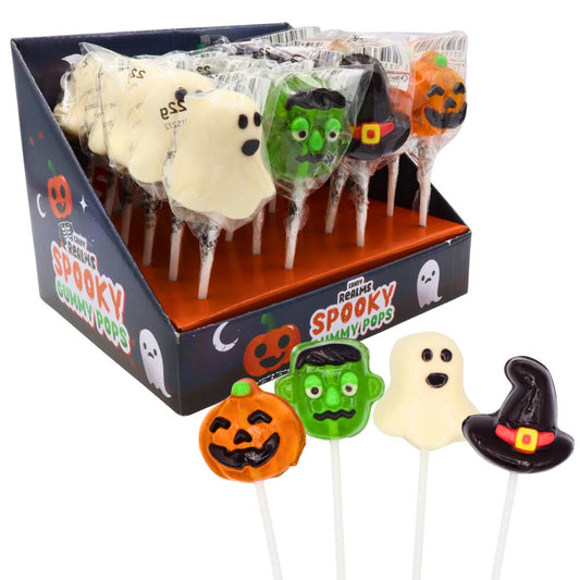 Candy Realms Spooky Gummy Pops 22g (24 Lollipops)