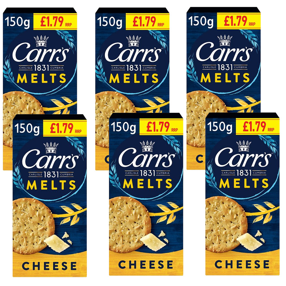 Carr's Melts Cheese Crackers 150g – Light, Crisp & Irresistibly Cheesy (6 & 12 Packs)