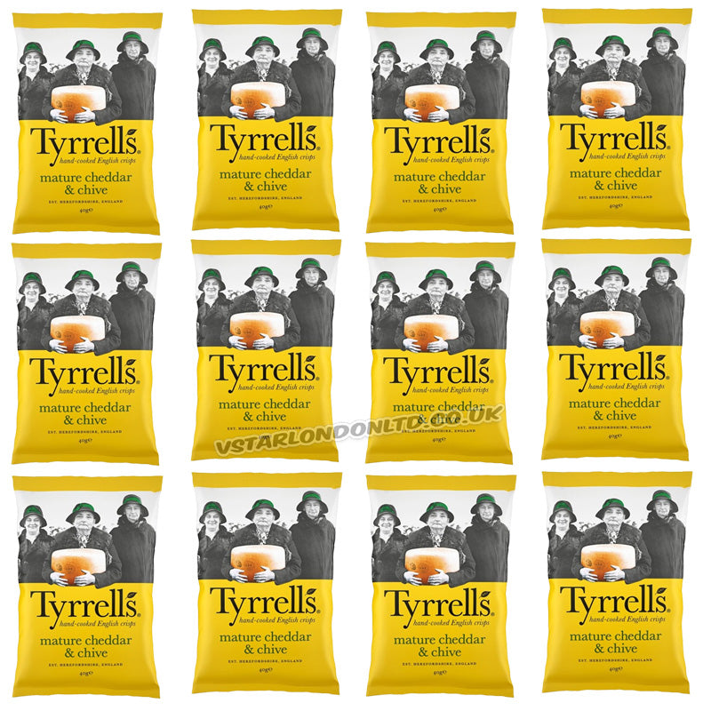 Tyrrells Hand Cooked English Crisps 40g Variety 6 Flavours Vegetarian Gluten Free