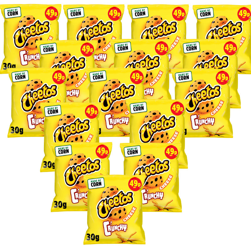 Cheetos Crunchy Cheese Flavour Corn Snacks 30g (15 or 30 Packs)