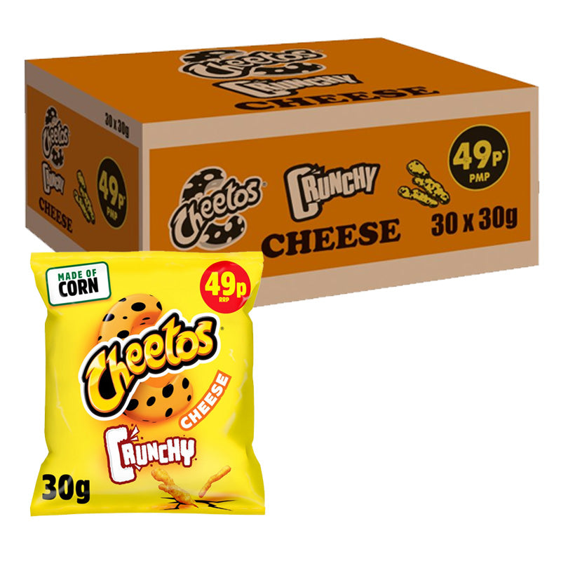 Cheetos Crunchy Cheese Flavour Corn Snacks 30g (15 or 30 Packs)