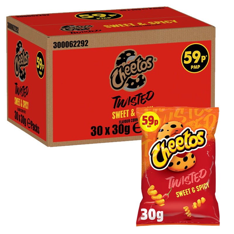 Cheetos Twisted Sweet & Spicy Flamin Hot Corn Puffs 30g – 15 & 30 Packs