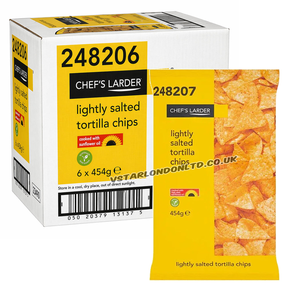 Chef's Larder Lightly Salted Tortilla Chips 454g (Box of 6)