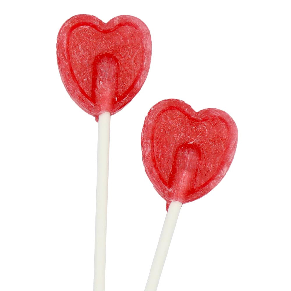 Cherry Heart Lollipops 200 x 5.2g (Bulk Bag)