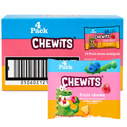 Chewits Fruit Chews Multipack 13 x (4 x 30g) Strawberry Fruit Salad Blue Raspberry