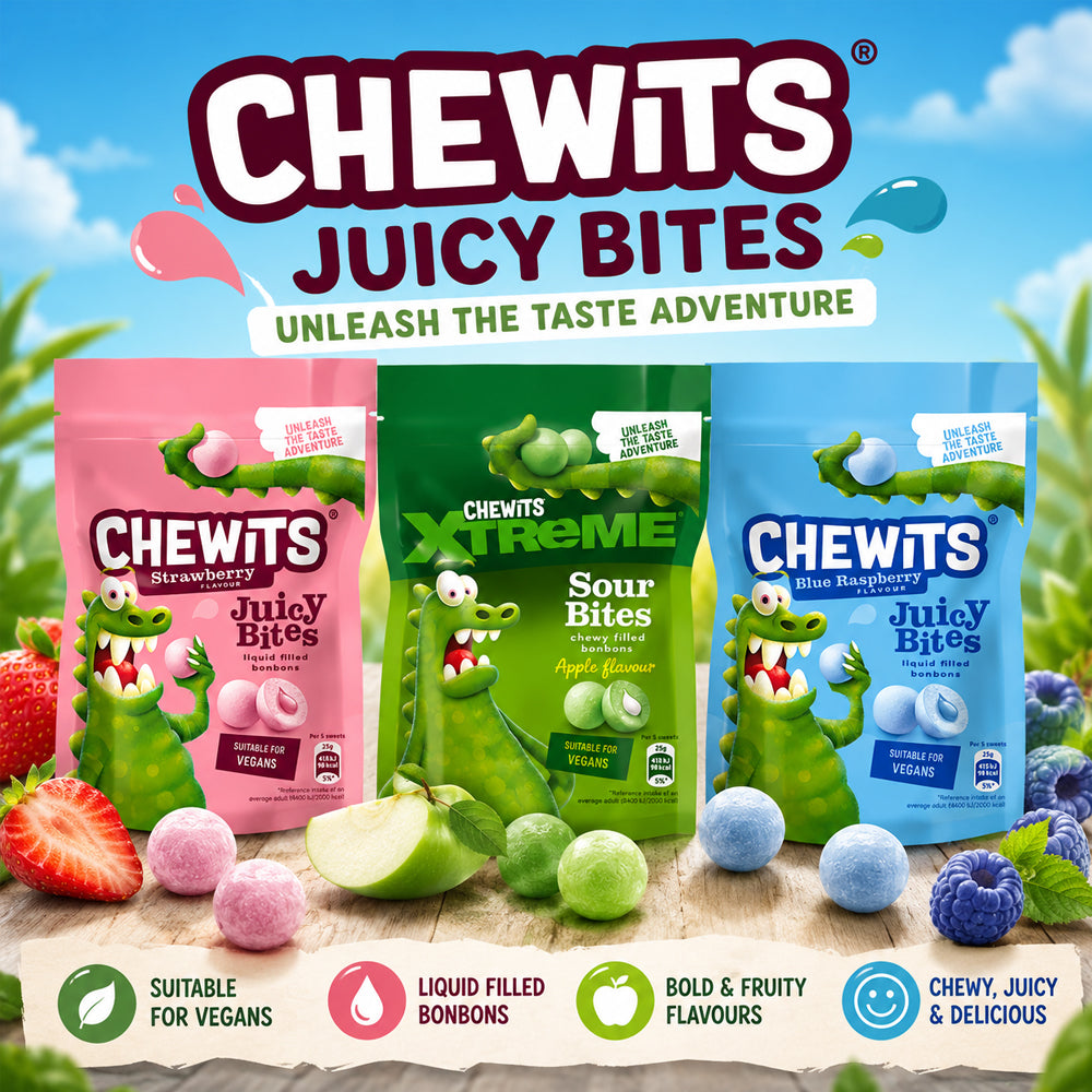Chewits Juicy & Sour Bites Mixed Box 115g (10 Packs)