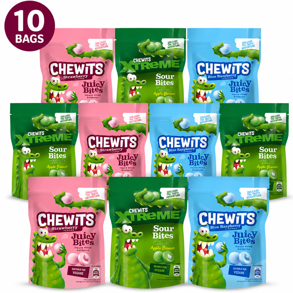 Chewits Juicy & Sour Bites Mixed Box 115g (10 Packs)