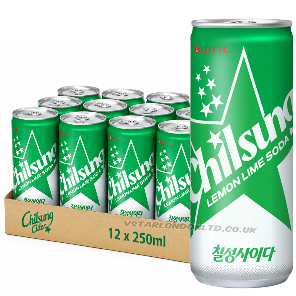 Chilsung Lemon Lime Soda 250ml (6 & 12 Cans)