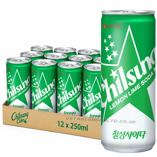 Chilsung Lemon Lime Soda 250ml (6 & 12 Cans)