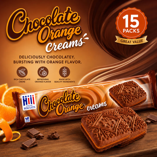 Hill Chocolate Orange Cream Biscuits 150g (15 Packs)