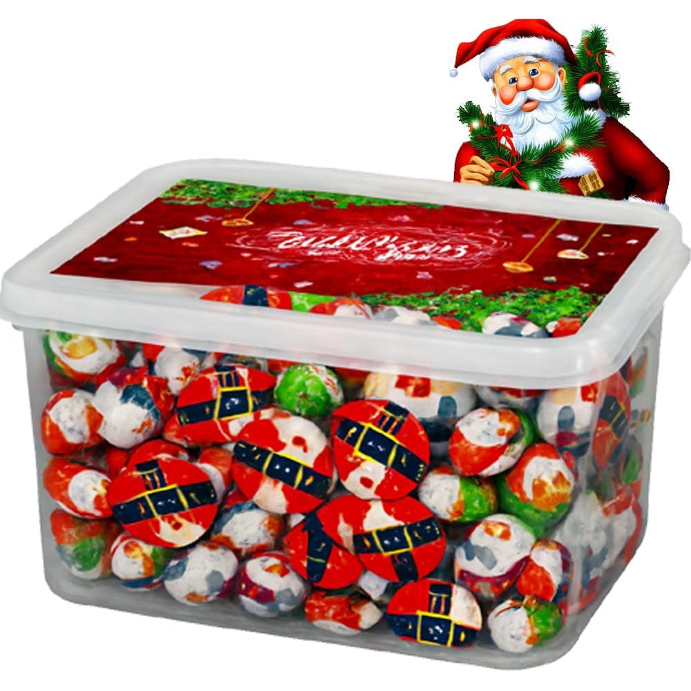 Christmas Random Mixed Foiled Wrapped Chocolates Gift Tub 1kg