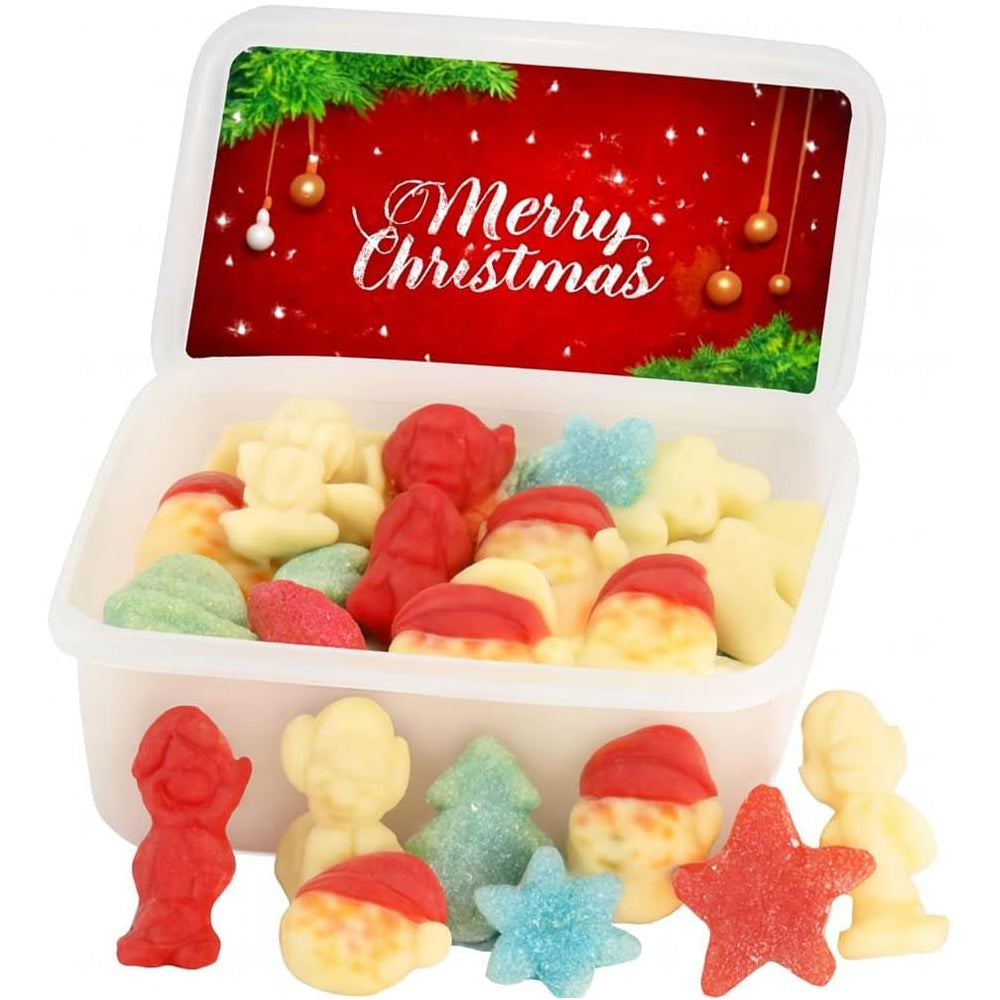 Christmas Trees, Elves, Santas & Snowflake Mallows Gift Tub 1kg
