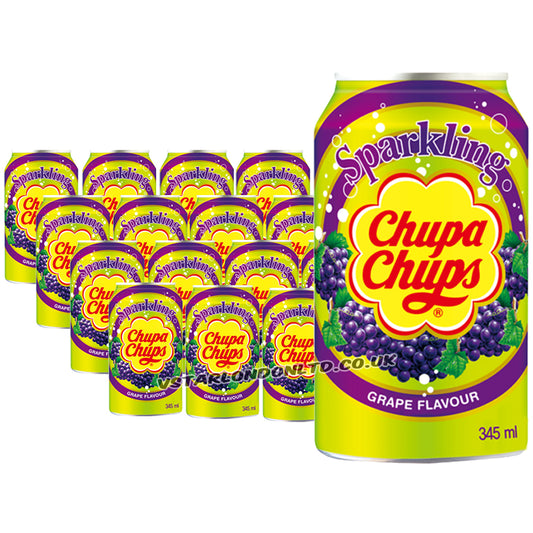 Chupa Chups Sparkling Grape Soda Can 345ml (12 & 24 Cans)