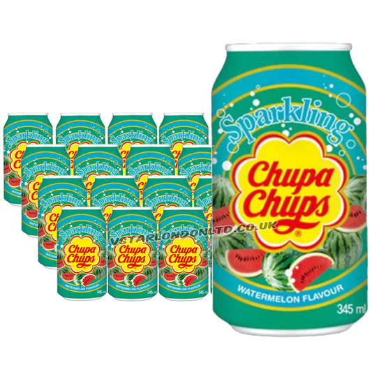 Chupa Chups Sparkling Watermelon Flavour Soda 345ml (12 & 24 Cans)
