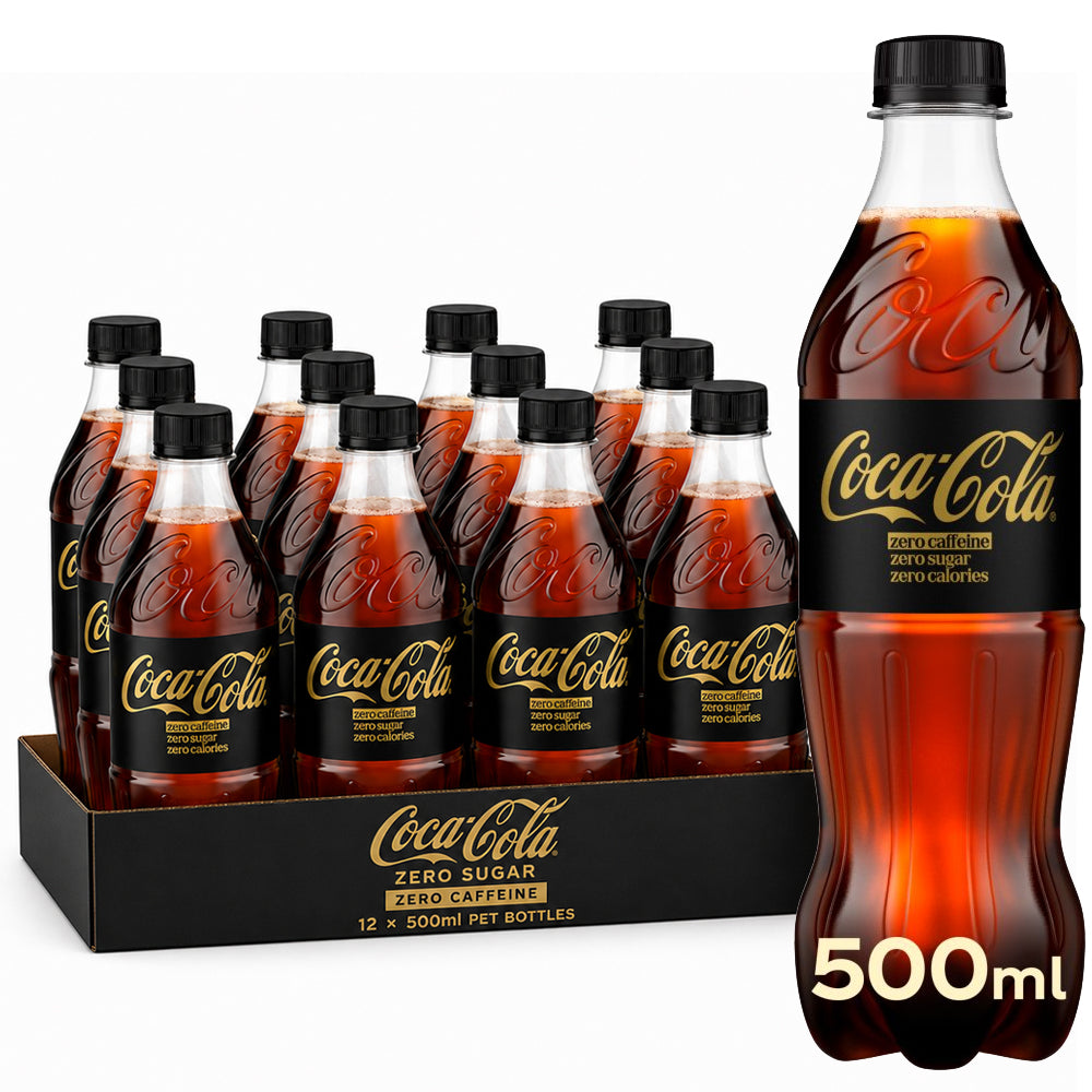 Coca-Cola Zero Sugar Zero Caffeine 500ml Bottles (Case of 12)