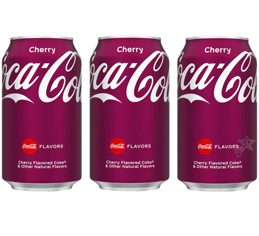 Coca Cola Cherry Soda Soft Drink 3 x 355ml 