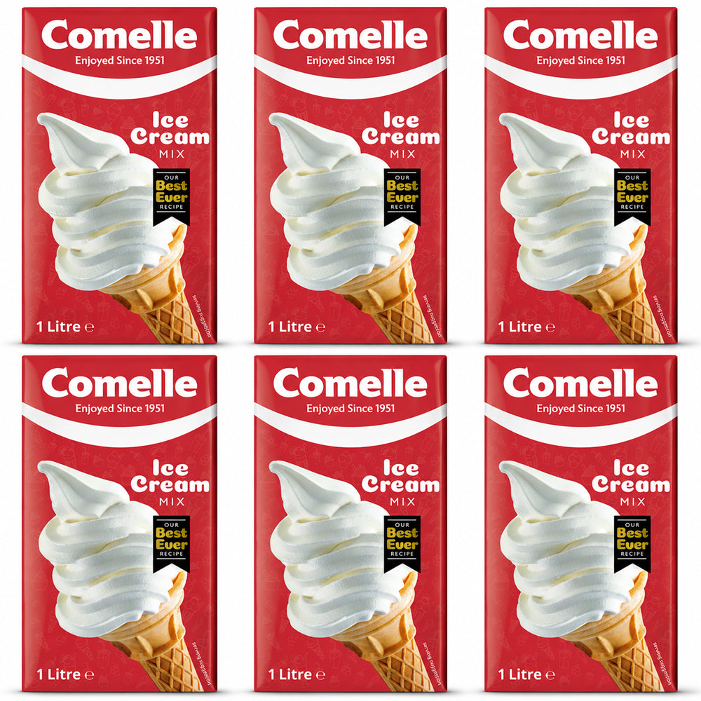 Comelle Vanilla Soft Serve Ice Cream Mix 1L (6 & 12 Boxes)