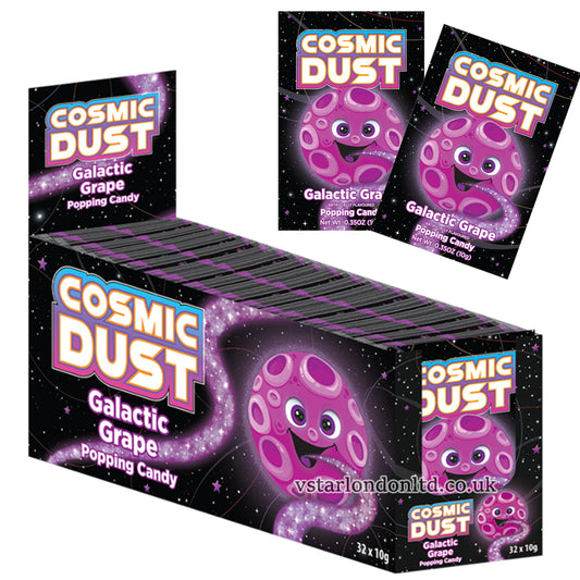 Cosmic Dust Galactic Grape Popping Candy – 32 x 10g Sachets