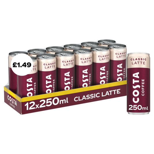 Costa Coffee Classic Latte Iced Coffee 12 x 250ml PMP