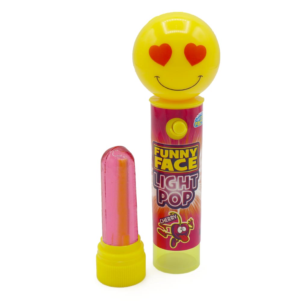 Crazy Candy Factory Funny Face Light Pops 11g (Pack of 12)
