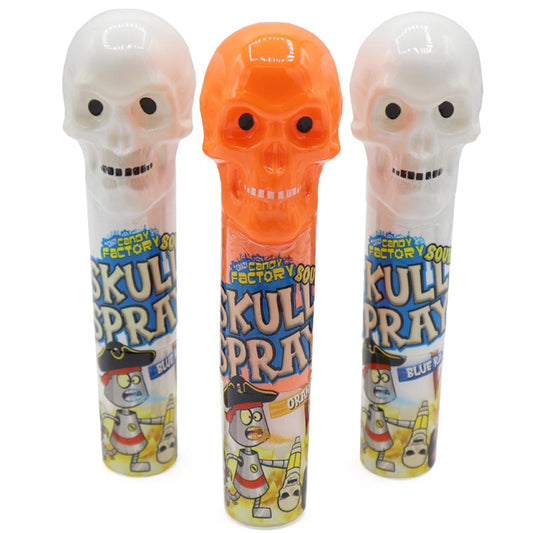 Crazy Candy Factory Sour Skull Sprays 50ml x 12 – Halloween Sour Candy