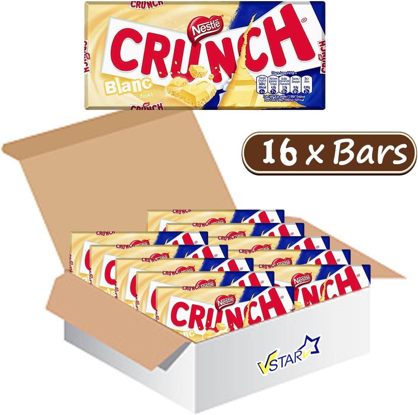 Nestle Crunch White Chocolate Bar 100g (Box Of 16)