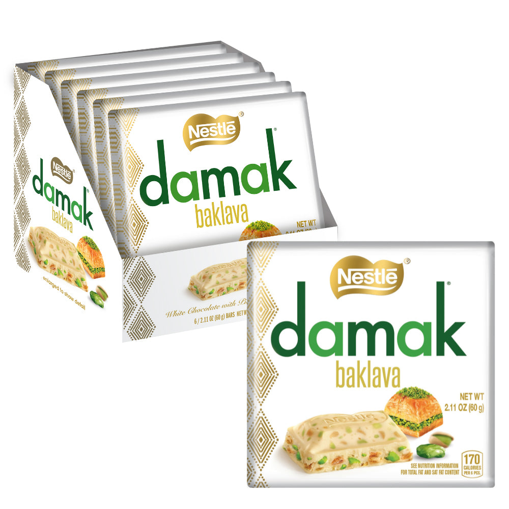Nestlé Damak White Chocolate with Pistachios & Baklava 60g (Box of 6)