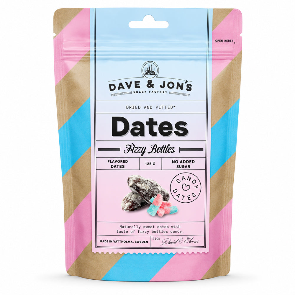 Dave & Jon's Fizzy Bottles Dates 125g (8 & 16 Bags)