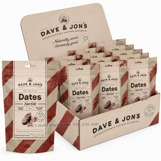 Dave & Jon's Sour Cola Dates 125g (8 & 16 Bags)