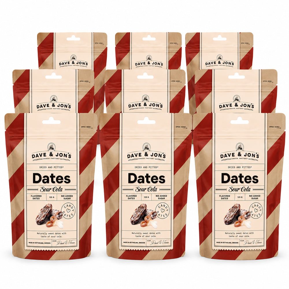 Dave & Jon's Sour Cola Dates 125g (8 & 16 Bags)