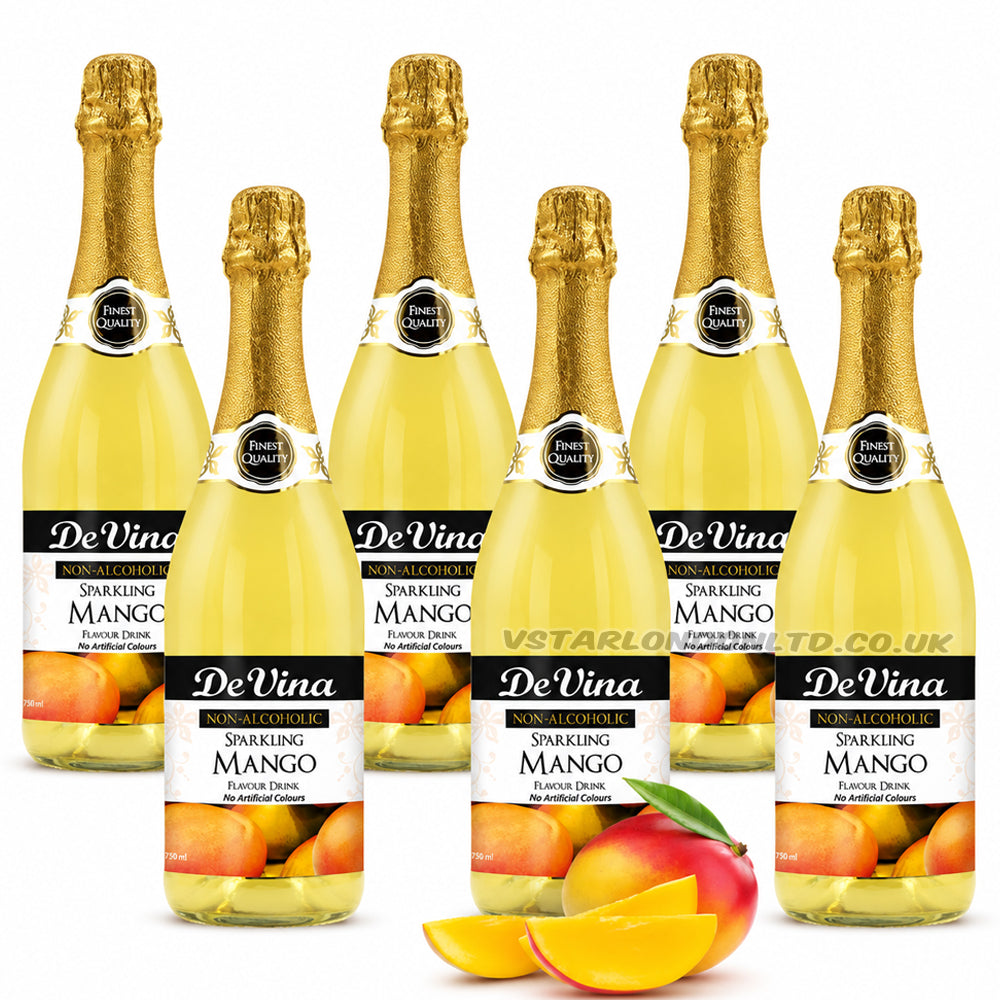 De Vina Sparkling Drink 750ml Mixed Flavours (6 & 12 Bottles)