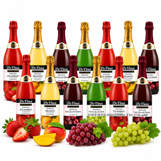 De Vina Sparkling Drink 750ml Mixed Flavours (6 & 12 Bottles)