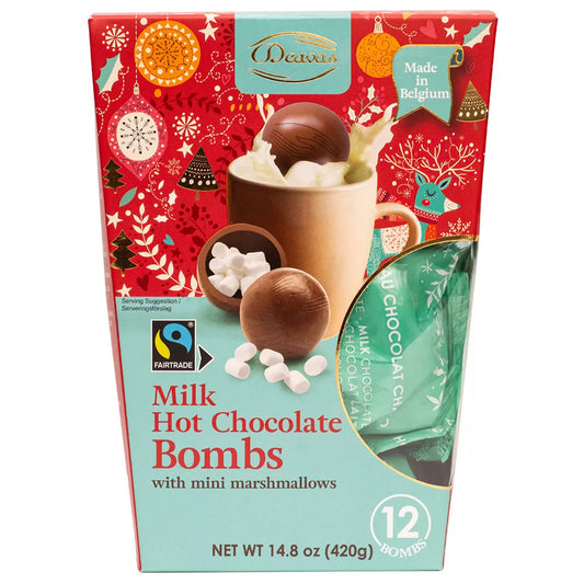 Deavas Milk Hot Chocolate Bombs – 12 Pack (Belgian Chocolate with Marshmallows)