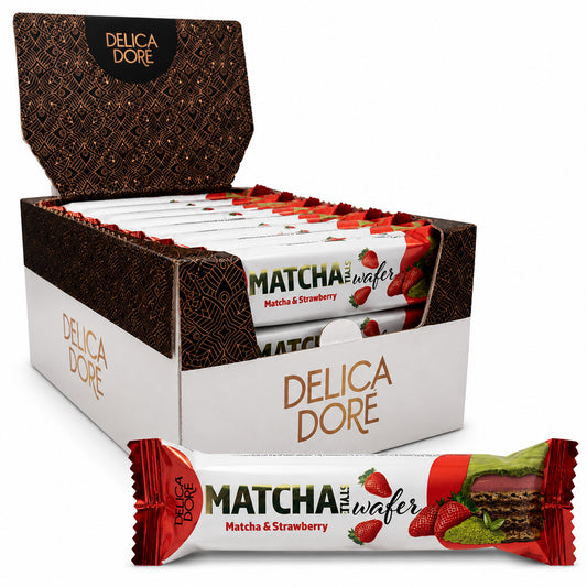 Delicadore Matcha Style Strawberry Wafer Bar 35g (Box of 24)