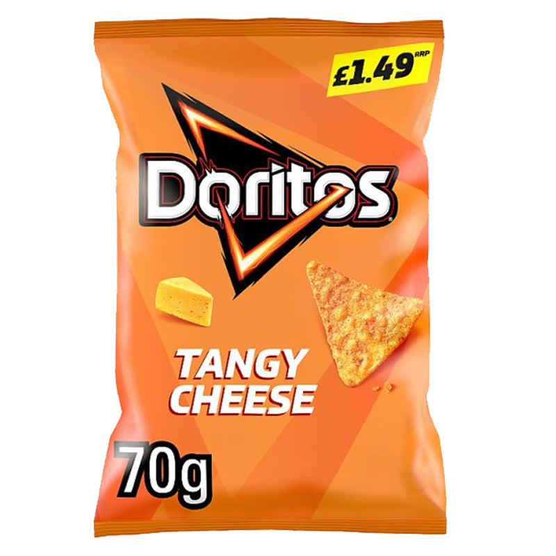 Doritos Tangy Cheese Tortilla Chips Crisps 70g PMP (9 & 18 Packs)