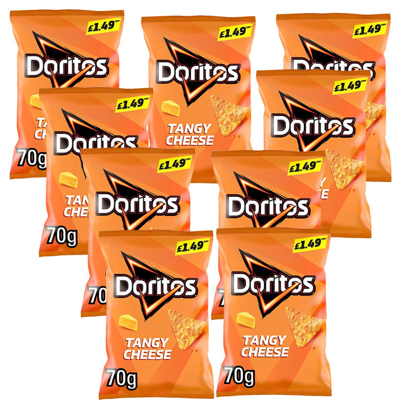 Doritos Tangy Cheese Tortilla Chips Crisps 70g PMP (9 & 18 Packs)