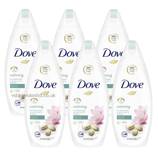 Dove Purely Pampering Pistachio Cream & Magnolia Body Wash 250ml (Pack of 6)